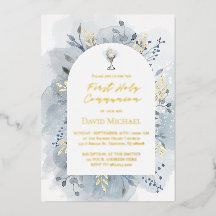 Blue foliage First Holy Communion