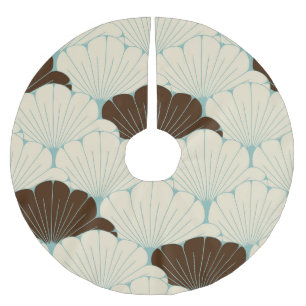 Blue Foliage Polyester Weihnachtsbaumdecke