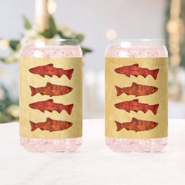 Blue Folk Art Trout/Saumon (Insitu (Mariage))