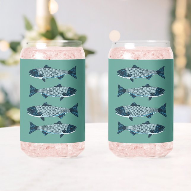 Blue Folk Art Trout/Saumon (Insitu (Mariage))