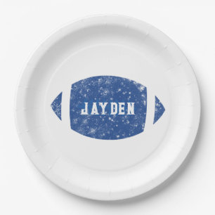 Blue Football Birthday Party Pappteller