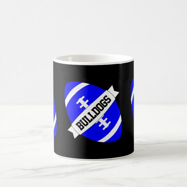 Blue Football Coach oder Fan Custom Team Name Tass Kaffeetasse (Mittel)
