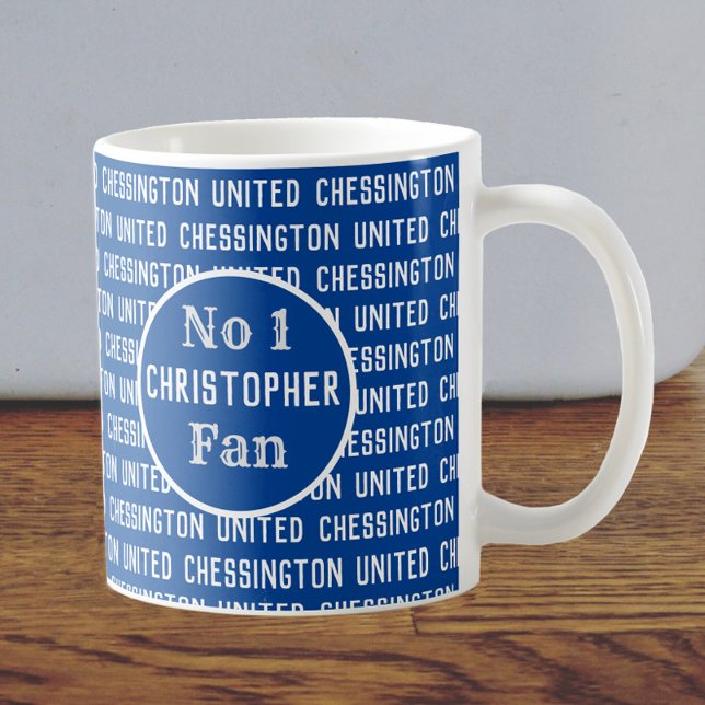 Blue Football Fan oder Football Supporter Coffee T Kaffeetasse (Von Creator hochgeladen)