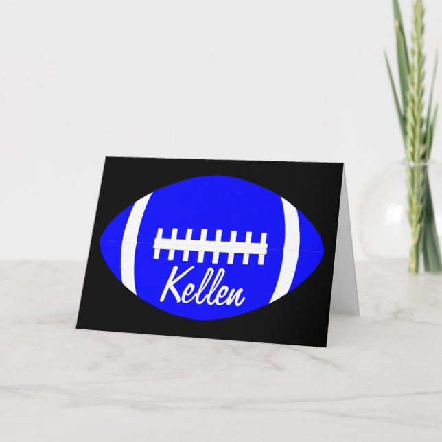 Blue Football Grußkarte Karte (Vorderseite)