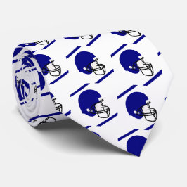 Blue Football Helm auf White Necktie Krawatte