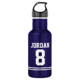 Blue Football Jersey mit Individuelle Name und Anz Edelstahlflasche