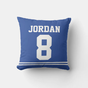 Blue Football Jersey mit Nummer Kissen