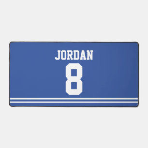 Blue Football Jersey mit Nummer Schreibtischunterlage