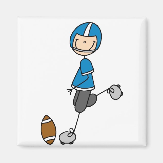 Blue Football Player Magnet (Vorne)