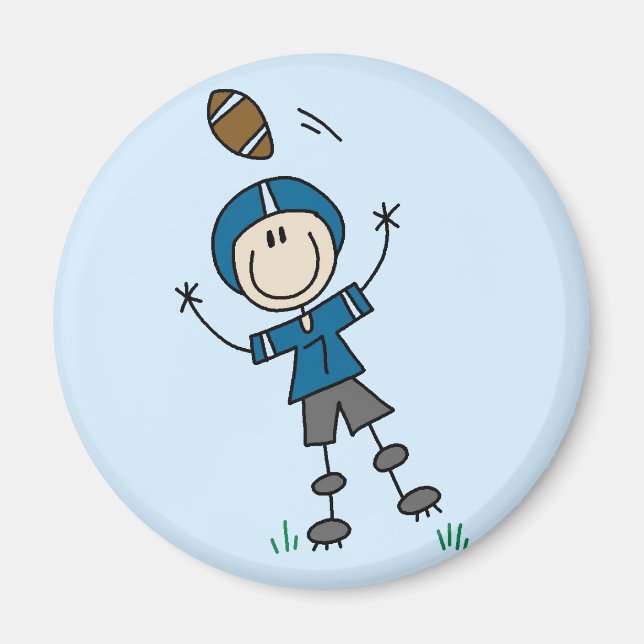Blue Football Player Tshirts und Geschenke Magnet (Vorne)