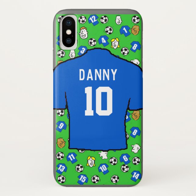 Blue Football Shirts Design. Case-Mate iPhone Hülle (Rückseite)