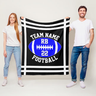 Blue Football Team Name Spielerposition und -numme Fleecedecke