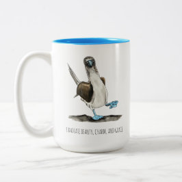 Blue-Footed Bird Affirmations Two-Tone Coffee Tass Zweifarbige Tasse