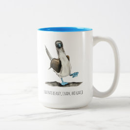 Blue-Footed Bird Affirmations Two-Tone Coffee Tass Zweifarbige Tasse