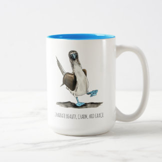 Blue-Footed Bird Affirmations Two-Tone Coffee Tass Zweifarbige Tasse