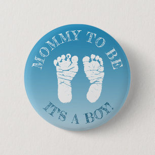 Blue Footprints Boy Baby ShowMama zum Button