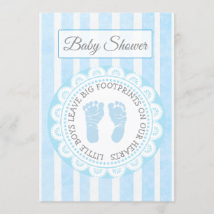 Blue Footprints Garys Baby shower Invitation