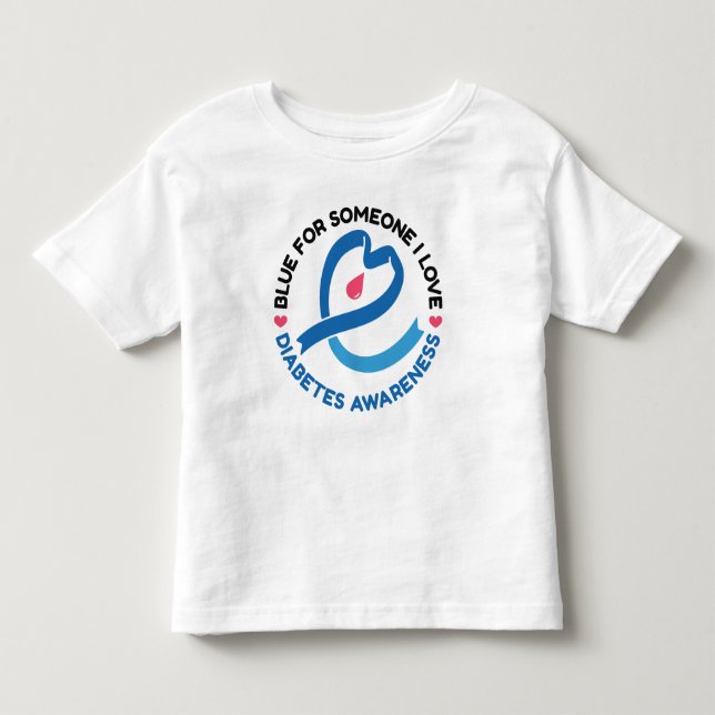 Blue for Someone I Love – Diabetes Awareness Kleinkind T-shirt (Vorderseite)