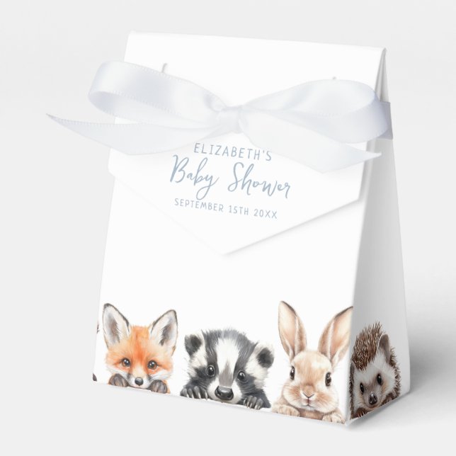 Blue Forest Friends Woodland Animals Kinderdusche Geschenkschachtel (Vorderseite)