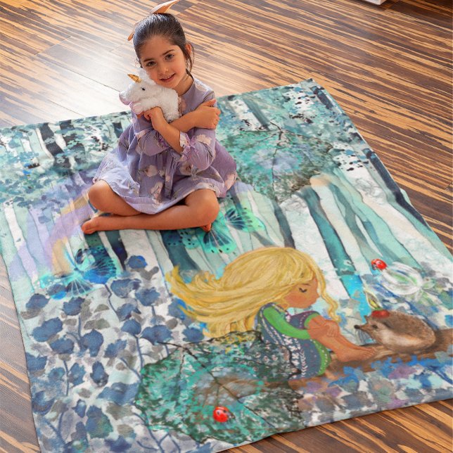 Blue Forest Little Fleecedecke (Blue Forest Little girl Fleece Blanket)