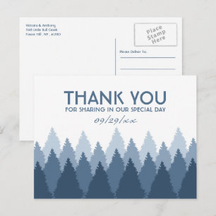Blue Forest Range Waldeland Hochzeit Vielen Dank Postkarte