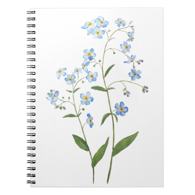 blue forget me not flowers 2021 watercolor notizblock (Vorderseite)
