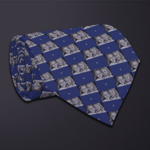 Blue Foto Checkerboard (Wide Rectangle) Krawatte