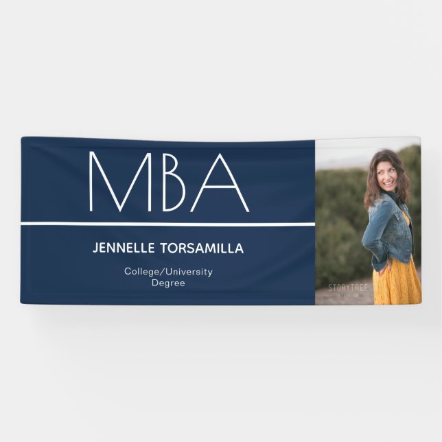 Blue Foto MBA Abschluss Banner (Horizontal)