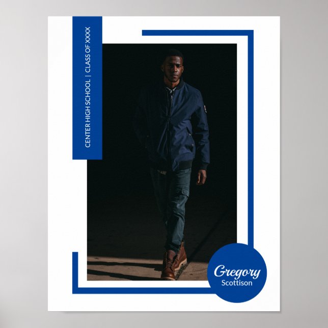 Blue Foto Moderner Abschluss Poster (Vorne)