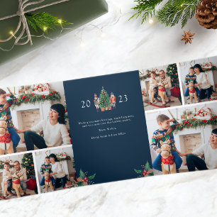 Blue Foto Trifold Holiday Card Dreifach Gefaltete Urlaubskarte