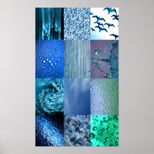 Blue Fotografy Collage Poster