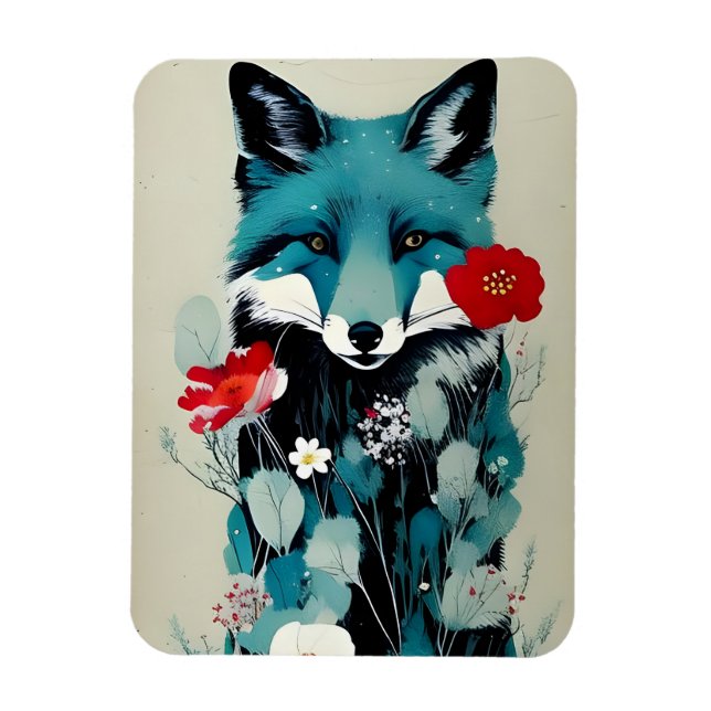 Blue Fox Flexible Foto Magnet (Vertikal)