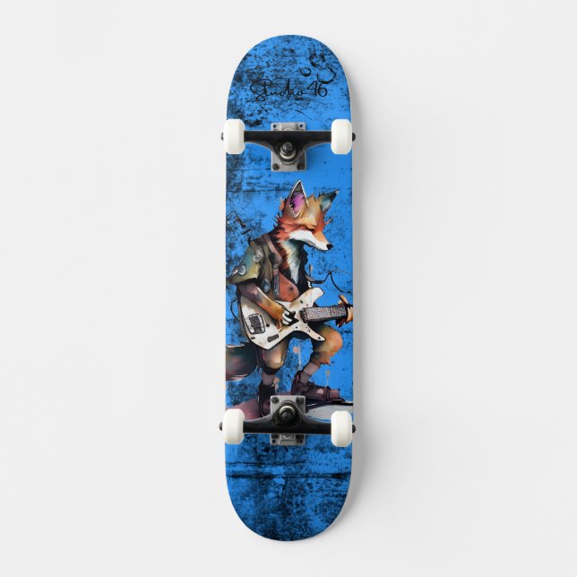 Blue Fox Guitar Skateboard (Vorderseite)