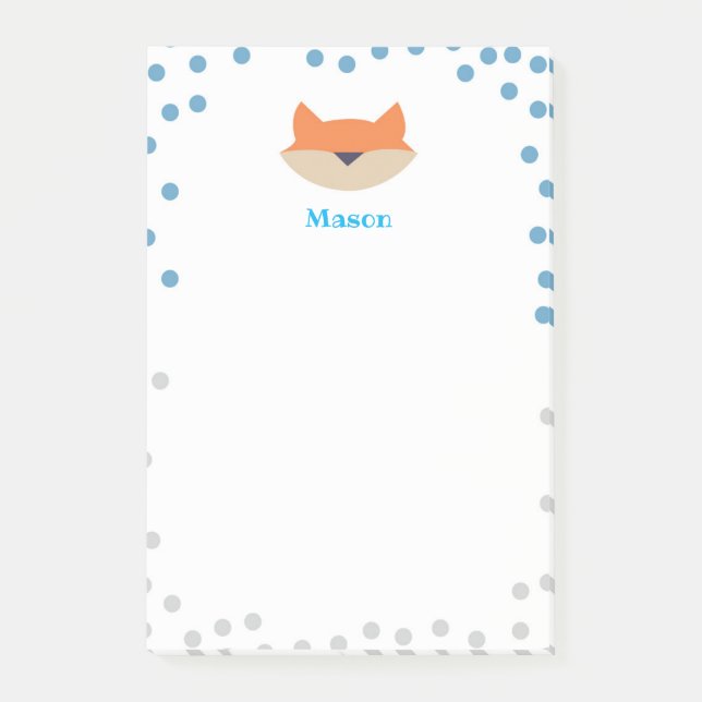 Blue Fox Post-it notiert Stationery Klebezettel (Vorderseite)