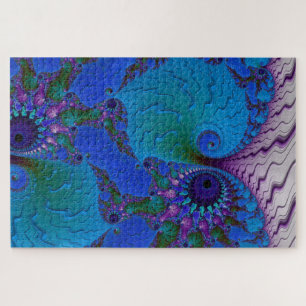Blue Fraktal Chameleon Spiral Abstrakt