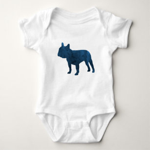 Blue-French-Bulldog aka Frenchie-Silhouette Baby Strampler