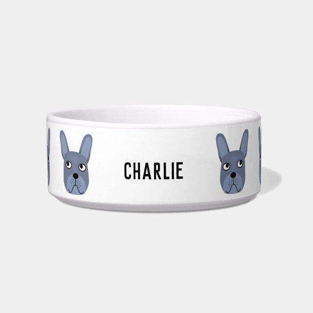 Blue French Bulldog Name Bowl Napf (Vorderseite)