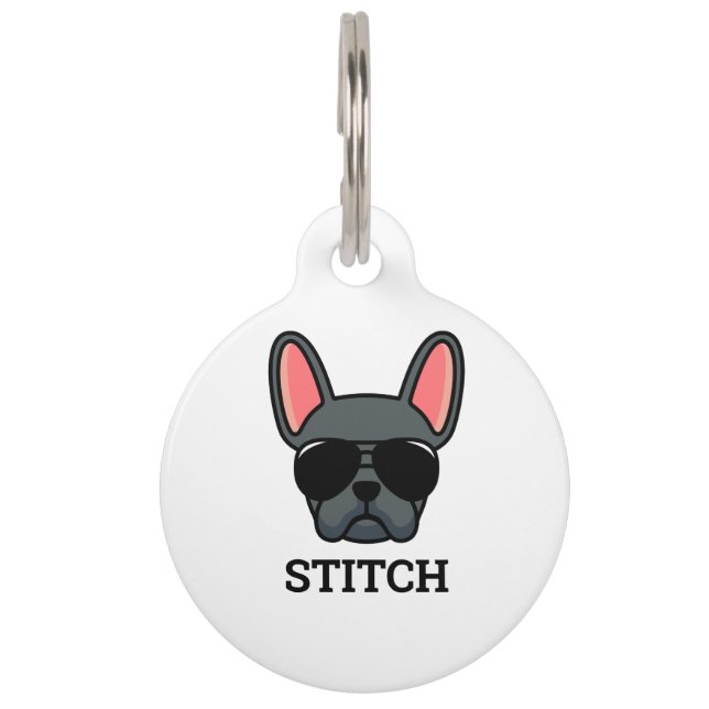 Blue French Bulldog Pet ID Haustiermarke (Vorderseite)
