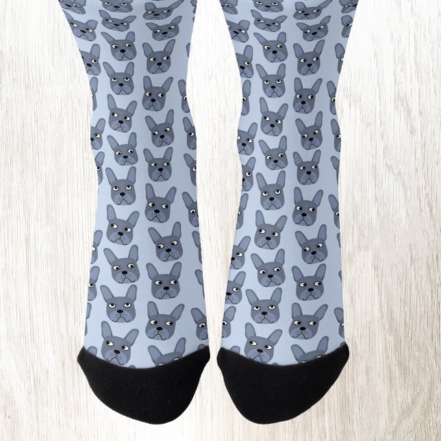 Blue French Bulldog Socken (Fun blue French Bulldog Frenchie socks)