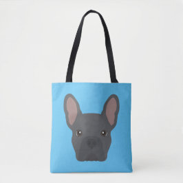 Blue French Bulldog Tote Bag Tasche