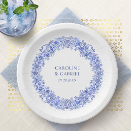 Blue French Chinoiserie Wedding Pappteller