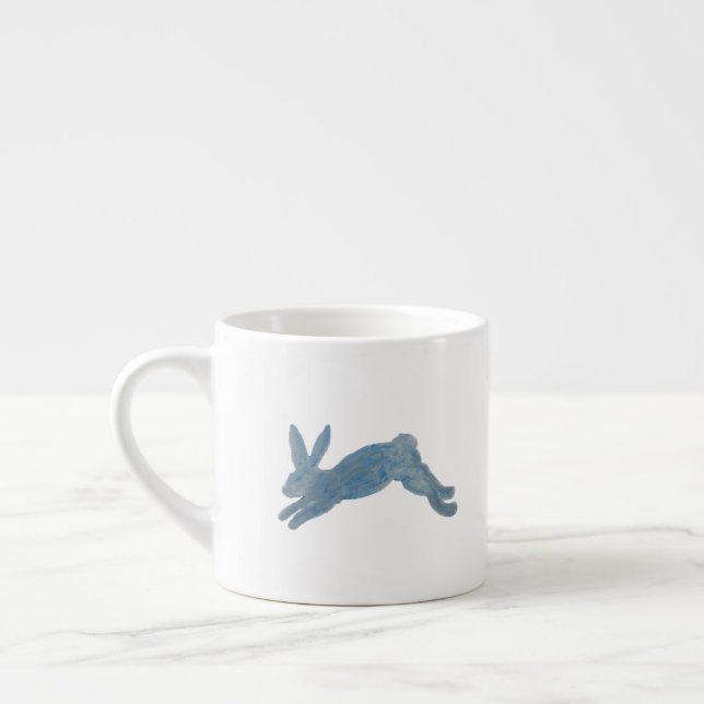 Blue French Country Bunny Rabbit Baby Tasse (Links)