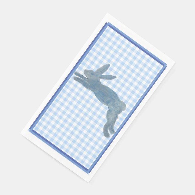 Blue French Country Bunny Rabbit Serviette (Ecke)