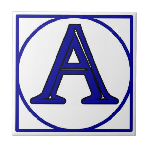 Blue French Letter House Number Tiles Fliese