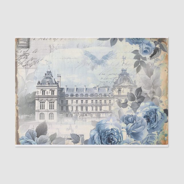 Blue French Manor Seidenpapier (Vorderseite)