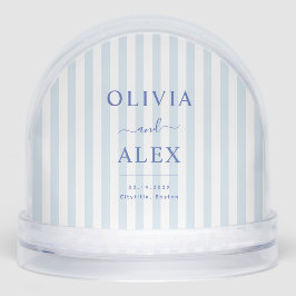 Blue French Personalized Wedding Schneekugeln