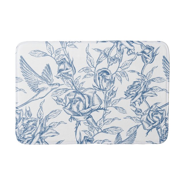 Blue French Toile Badematte (Vorderseite)