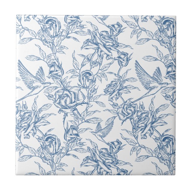 Blue French Toile Fliese (Vorderseite)