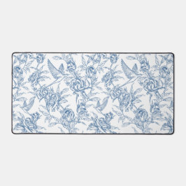 Blue French Toile Schreibtischunterlage
