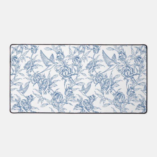 Blue French Toile Schreibtischunterlage (Vorderseite)